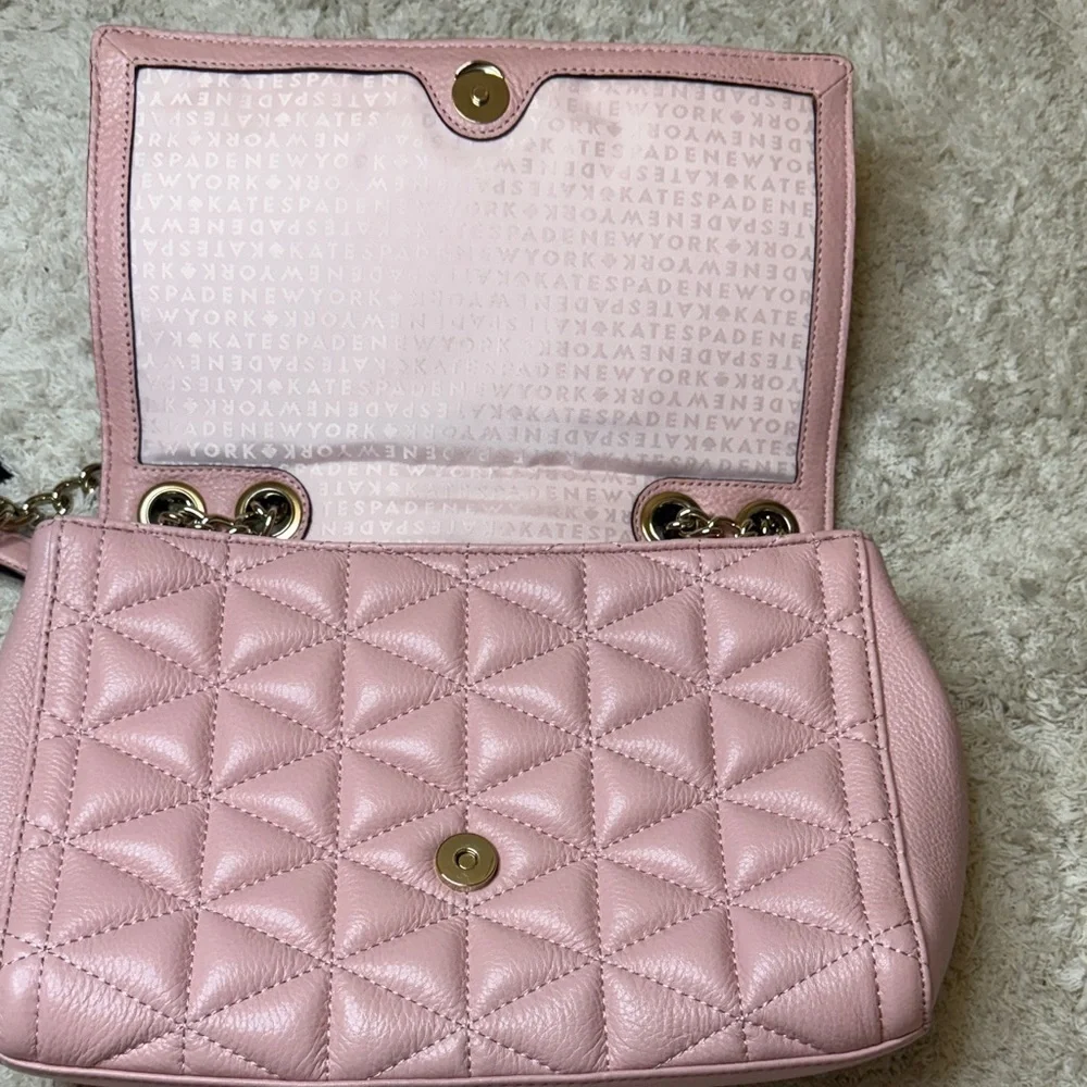 Kate Spade Blush Emelyn Emery Court Quilted Chain Shoulder Bag